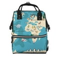 thumbnail image 1 of Pofeuu World Map With Animal Print Diaper Bag Backpack, Multifunction Travel Pack Maternity Baby Changing Bags, Large Capacity, Waterproof, 1 of 6