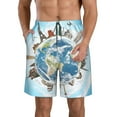 thumbnail image 1 of Pofeuu World Travel Prin Men's Swim Trunks Quick Dry Bathing Suit Swimming Board Shorts Mesh Lining Beach Swimwear-3X-Large, 1 of 6