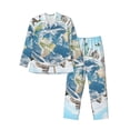 thumbnail image 1 of Pofeuu World Travel Print Men's Long Sleeve Pajama Set Pijamas Para Hombres Pijamas Para Hombres Mens Pajamas Set-Small, 1 of 7