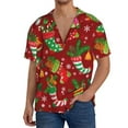 thumbnail image 1 of Pofeuu X-mas and New Year Print Mens Casual Short Sleeve Shirts Beach Summer Spread Collar Pocket Tops Men's Casual Short-sleeved Shirt-4X-Large, 1 of 5