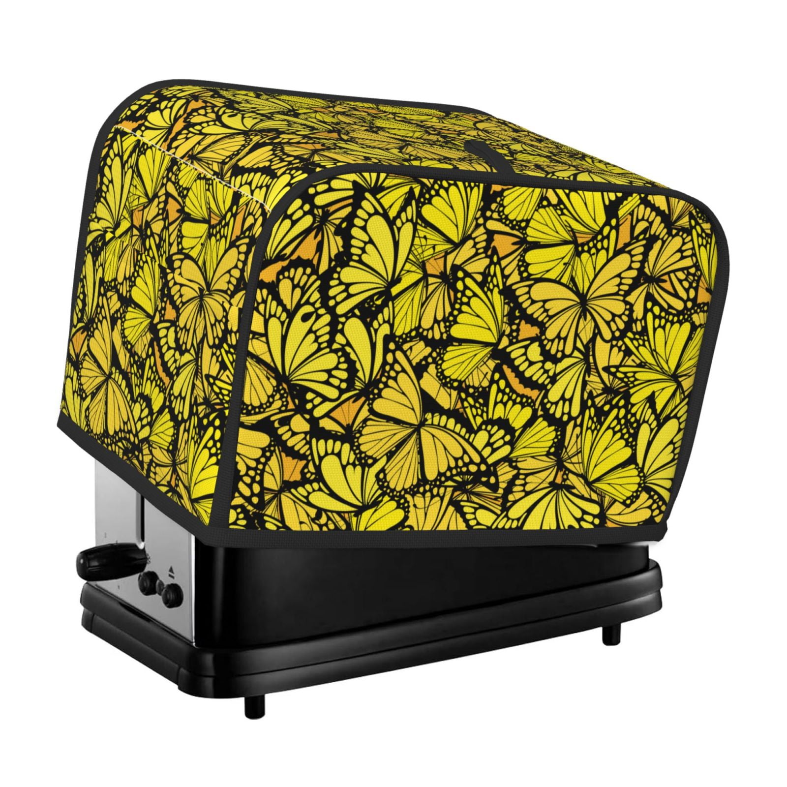 Pofeuu Yellow Butterflies Print Universal Two Slice Toaster Cover,Dust