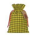 thumbnail image 1 of Pofeuu Yellow Checkered Plaid Print Burlap Bags with Drawstrings Drawstring Gift Bags Pouch Bag for Thankgiving Birthday Party Gift Wrapping Treats and Party Favors-Small, 1 of 9
