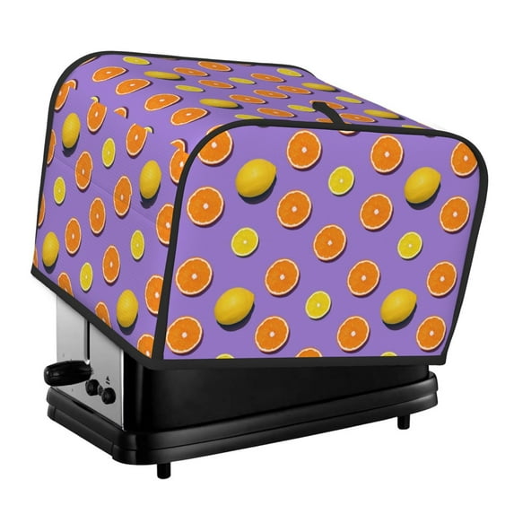 Pofeuu Yellow Lemon And Orange Print Toaster Cover 4 Slice, Bread Dust Cover & Fingerprint Protection, Kitchen Small Appliance Covers(Toaster Cover)