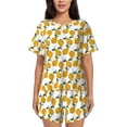 thumbnail image 1 of Pofeuu Yellow Pears Print Women's Pajama Set Short/Shorts Soft Button PJs Elastic Drawstring Waist Sleepwear-X-Large, 1 of 6
