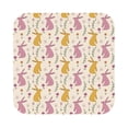 thumbnail image 1 of Pofeuu Yellow Pueple Rabbit Print Leather Coasters Set of 6, Round Cups Mugs Mat Pad for Home Kitchen Heat Resistant Drink Coasters,Square, 1 of 7