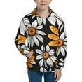thumbnail image 1 of Pofeuu Yellow White Daisy Pattern Print Teenage Zipper Hoodie Sweatshirts Hooded Casual Jackets With Pocket For Boys Girls-Small, 1 of 6