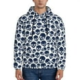 thumbnail image 1 of Pofeuu black Skull white Print Mens Casual Hooded Collar Drawstring Hoodies Pullover Sweatshirts Casual Long Sleeve Shirts-4X-Large, 1 of 7