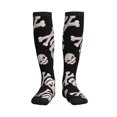 thumbnail image 1 of Pofeuu black white Skull bone Print Compression Socks for Women & Men Circulation - Best Support for Nurses,Running,Athletic,Sports, 1 of 7