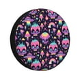 thumbnail image 1 of Pofeuu cartoon Skull rainbow space Print Spare Tire Wheel Cover for Car Truck SUV Camper Universal Fit Spare Tire Cover RV Spare Tire Covers-17 inch, 1 of 6