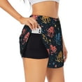 thumbnail image 1 of Pofeuu cartoon doodle octopus Print Women's Athletic Shorts Running Workout Shorts Tummy Control Quick Dry Gym Shorts with Pockets Double layer sports shorts-Large, 1 of 7