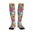 thumbnail image 1 of Pofeuu colorful Skull sunflower Print Compression Socks for Women & Men Circulation - Best Support for Nurses,Running,Athletic,Sports, 1 of 7