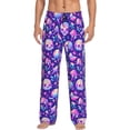 thumbnail image 1 of Pofeuu colorful mushroom Skull rainbow Print Men's Pajama Pants, Soft Lounge Pajama Pants with big pockets for Men Plaid Pj Bottoms-Small, 1 of 6