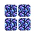 thumbnail image 1 of Pofeuu cool crystal Skull flower Print Coasters for Drinks, 4Pack PU Leather Coasters, Bar Drink Coasters for Tabletop Protection, Furniture from Damage-Square, 1 of 6