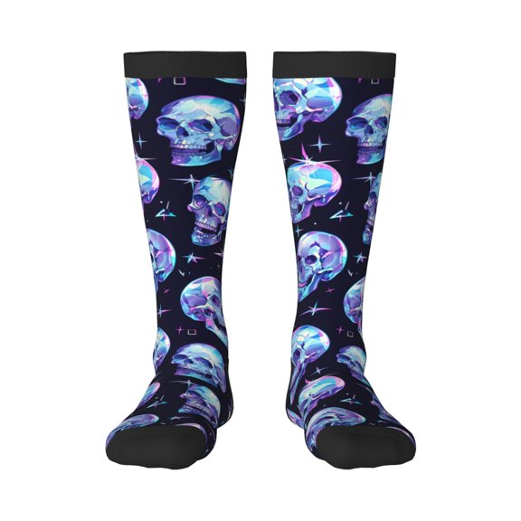 Pofeuu crystal Skull Print Stockings, Adult Running Hiking Socks for Youth and Adult