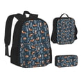 thumbnail image 1 of Pofeuu Playful Foxes Forest Blues Print Backpack Travel Backpacks With Lunch Bag Pencil Bag Set 3 pcs Set Cartoon Backpack, 1 of 7