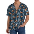 thumbnail image 1 of Pofeuu cute fall fox Print Mens Casual Short Sleeve Shirts Beach Summer Spread Collar Pocket Tops Men's Casual Short-sleeved Shirt-Medium, 1 of 5