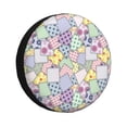 thumbnail image 1 of Pofeuu different patchwork Print Spare Tire Wheel Cover for Car Truck SUV Camper Universal Fit Spare Tire Cover RV Spare Tire Covers-14 inch, 1 of 6