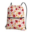 thumbnail image 1 of Pofeuu fall laef Maple Print Drawstring Backpack Water Resistant String Bag Sports Sackpack Gym Sack with Side Pocket for Men Women, 1 of 6