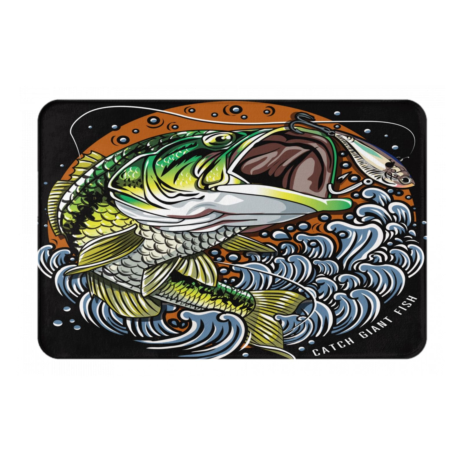 Pofeuu fishing bass Print Flannel Doormats Rug16