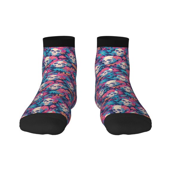 Pofeuu flower Skull leaf colorful Print 30cm Socks, Adult Running Hiking Socks for Youth and Adult