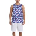thumbnail image 1 of Pofeuu flower Skull starry sky Print Basketball Jersey, Shirts for Men Youth Basketball Jersey Crew Neck-Medium, 1 of 6