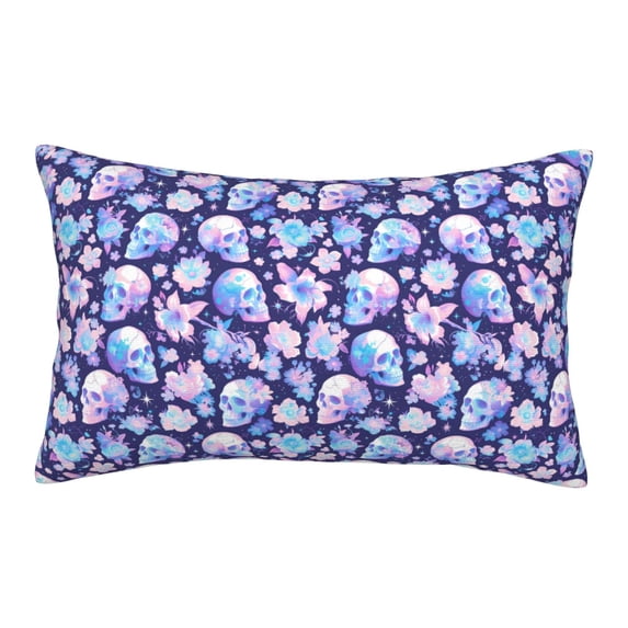 Pofeuu flower Skull starry sky Print Polyester Microfiber Plush Pillowcases, Super Soft and Cozy Pillow Case Covers with Envelop Closure(Pillow core not included)-14"x20"