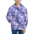thumbnail image 1 of Pofeuu flower crystal Skull Print Teenage Zipper Hoodie Sweatshirts Hooded Casual Jackets With Pocket For Boys Girls-Small, 1 of 6