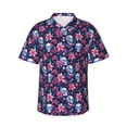 thumbnail image 1 of Pofeuu funny Skull daisy flower Print Hawaiian Shirt for Men Sleeves Casual Button Down Summer Beach Dress Shirts T-Shirts,Large, 1 of 7