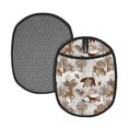 thumbnail image 1 of Pofeuu leaf Moose fox owls tree Print Silicone Pot Mat Mitten With Hanging Loop Heat Resistant Oven Mitts Non-Slip Bbq Baking Smoking Potholders, 1 of 7