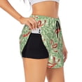 thumbnail image 1 of Pofeuu leaves bows Print Women's Athletic Shorts Running Workout Shorts Tummy Control Quick Dry Gym Shorts with Pockets Double layer sports shorts-Medium, 1 of 7