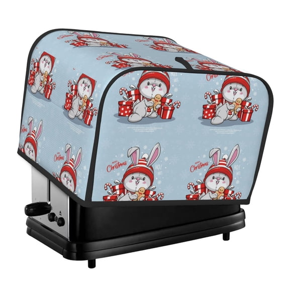 Pofeuu merry Christmas rabbit Print Toaster Cover 4 Slice, Bread Dust Cover & Fingerprint Protection, Kitchen Small Appliance Covers(Toaster Cover)