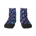 thumbnail image 1 of Pofeuu purple flower blue Skull Print 30cm Socks, Adult Running Hiking Socks for Youth and Adult, 1 of 7
