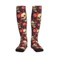 thumbnail image 1 of Pofeuu record Skull rock Print Compression Socks for Women & Men Circulation - Best Support for Nurses,Running,Athletic,Sports, 1 of 7