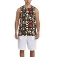 thumbnail image 1 of Pofeuu rock record Skull Print Basketball Jersey, Shirts for Men Youth Basketball Jersey Crew Neck-Medium, 1 of 1