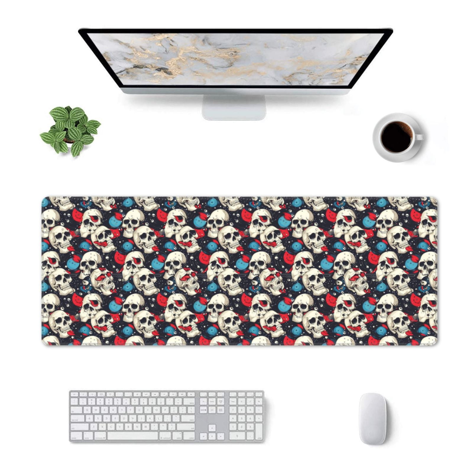 Pofeuu rock record Skull artist Print Desk Mat for Keyboard and Mouse ...