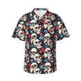 thumbnail image 1 of Pofeuu rock record Skull artist Print Hawaiian Shirt for Men Sleeves Casual Button Down Summer Beach Dress Shirts T-Shirts,3X-Large, 1 of 7