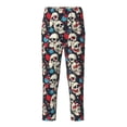 thumbnail image 1 of Pofeuu rock record Skull artist Print Teenagers' Pajama Pants, Soft Lounge Pajama Pants with big pockets for Men Plaid Pj Bottoms-Small, 1 of 6