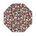 thumbnail image 1 of Pofeuu rock record music Skull Print Leather Coasters Set of 6, Round Cups Mugs Mat Pad for Home Kitchen Heat Resistant Drink Coasters,Octagon, 1 of 7
