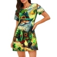 thumbnail image 1 of Pofeuu st. patrick’s day gnomes Print Women's Loose Fit Short Sleeve Nightgown, Comfortable Sleep Dress for Women, Casual Lounge Sleepwear, Soft Cotton Sleep Dress, 1 of 6