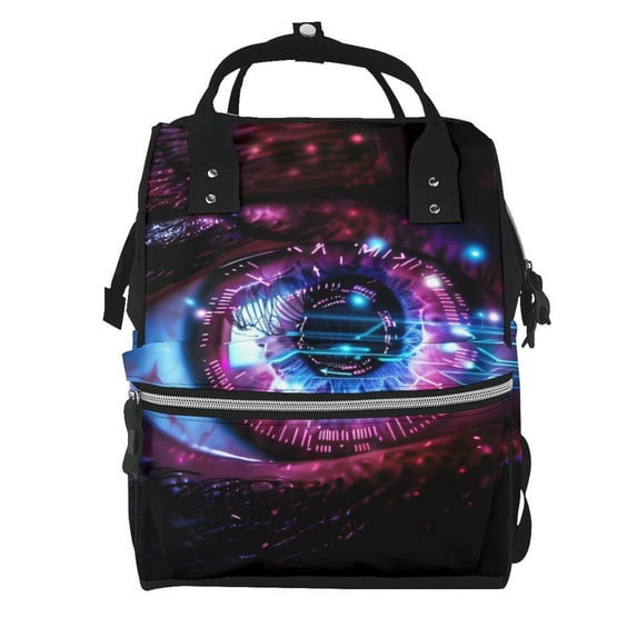 Pofeuu v Print Diaper Bag Backpack, Multifunction Travel Pack Maternity Baby Changing Bags, Large Capacity, Waterproof