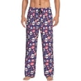 thumbnail image 1 of Pofeuu white Skull Flower Print Men's Pajama Pants, Soft Lounge Pajama Pants with big pockets for Men Plaid Pj Bottoms-Large, 1 of 6