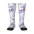 thumbnail image 1 of Pofeuu white Skull crystal flower Print Stockings, Adult Running Hiking Socks for Youth and Adult, 1 of 6