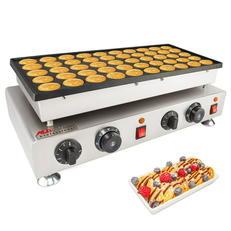 Mini Dutch Pancakes Maker Machine - Commercial Mini Poffertjes Machine Dorayaki, Electric 25pcs Muffin Iron with Non-Stick Plates for Bakery Home and