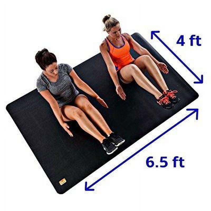 Large Rubber Equipment Mat for GYM 6'X4', 1/4 thick, Black