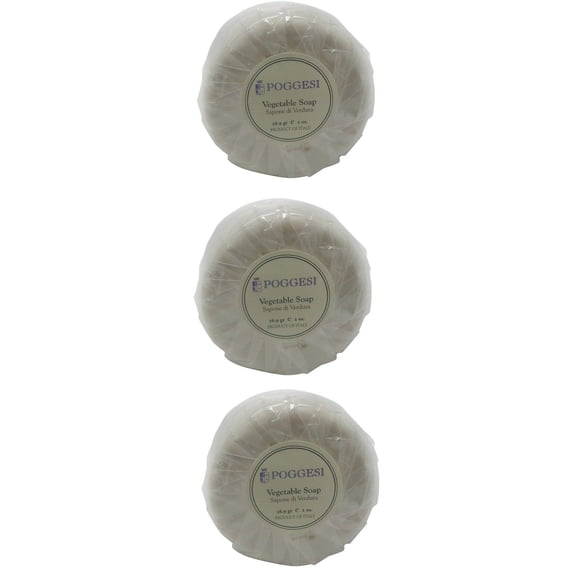 Poggesi Vegetable Soap Lot of 3 Each 2oz Bath Bars. Total of 6oz