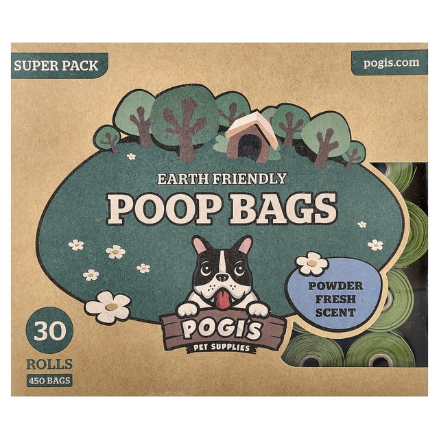 Pogi’s Dog Poop Bags - 30 Rolls (450 Doggie Poop Bags) - Leak-Proof Dog Waste Bags - Scented, Ultra Thick, Extra Large Poop Bags for Dogs
