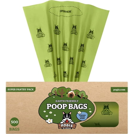 Pogi’s Dog Poop Bags - 500 Doggie Poop Bags for Yards - Leak-Proof Dog Waste Bags - Ultra Thick, Extra Large, Scented Poop Bags for Dogs & Cats (Single Large Roll)