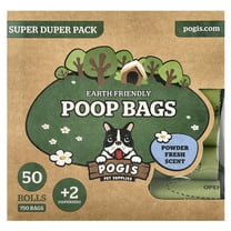 Pogi's Pet Supplies Earth Friendly Poop Bags, Super Duper Pack, Powder Fresh, 50 Rolls, 750 Bags, 2 Dispensers