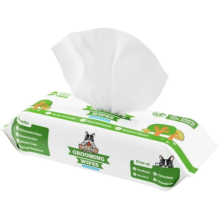 Pogi's Pet Supplies Grooming Wipes, Fragrance Free, 100 Fresh Wipes