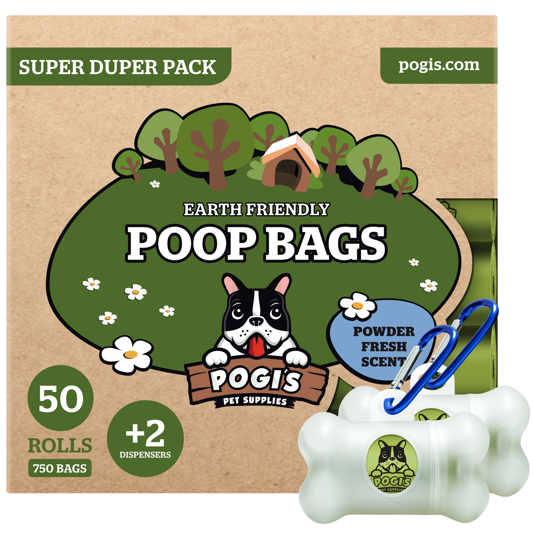 Pogi's Pet Supplies Poop Bags 50 Rolls (750 Dog Poop Bags) +2